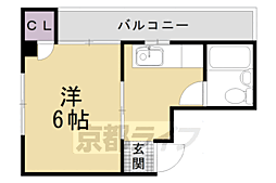 コーポウエストセブン 1Kの間取図画像
