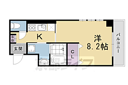 イクスピリオド五条 1Kの間取図画像