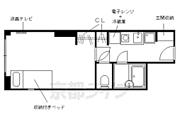 コスモリード京都今出川 1Kの間取図画像