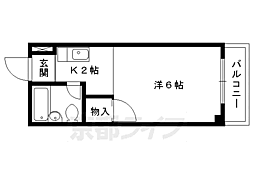 千丸ハイツ 1Kの間取図画像