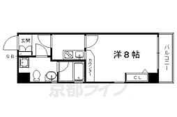 ブローニュ御所東 1Kの間取図画像