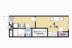 レオパレスおおやぶ2 1Kの間取図画像