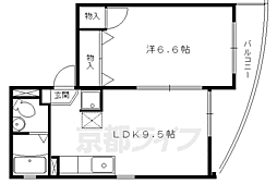ルピナス下鴨 1LDKの間取図画像