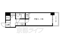 メロディーハイム松原 1Kの間取図画像