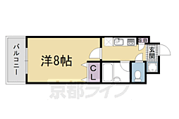 サンシティ烏丸高辻 1Kの間取図画像