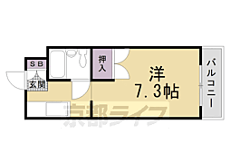 グランディール嵯峨 1Kの間取図画像