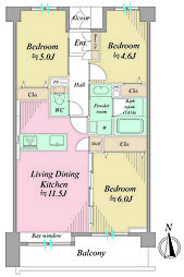 日吉パークホームズ 3LDKの間取図画像