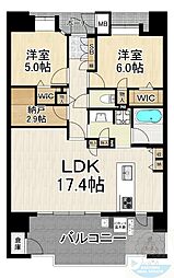 エイルマンション千早駅前 2SLDKの間取図画像