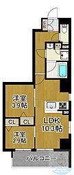 MODERN PALAZZO博多Bay 2LDKの間取図画像