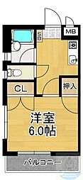 シティハイム愛宕 1Kの間取図画像