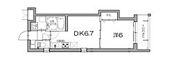 ネストル 1DKの間取図画像