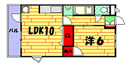 ふるさと高美A 1LDKの間取図画像
