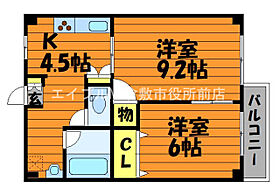 ガーディニアシティー稲荷町  ｜ 岡山県倉敷市稲荷町（賃貸マンション2K・4階・46.37㎡） その2