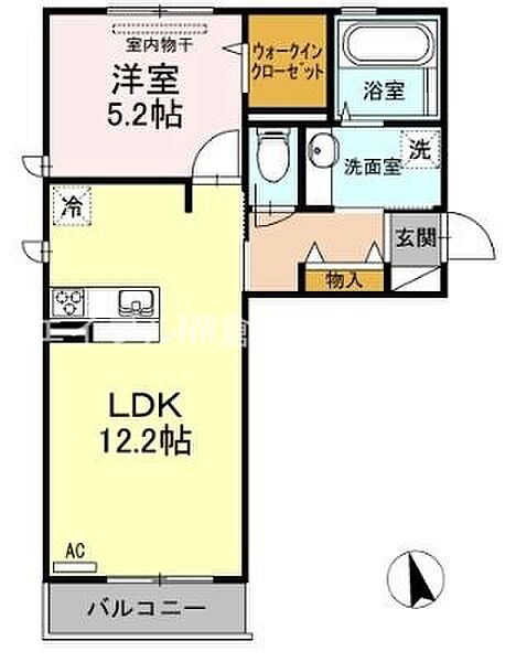 ベイ　ブランシェ　Ｃ棟 ｜岡山県倉敷市上富井(賃貸アパート1LDK・3階・44.17㎡)の写真 その2