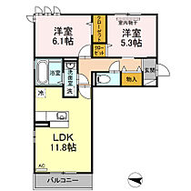 グランドゥール中庄 203 ｜ 岡山県倉敷市中庄82-1（賃貸アパート2LDK・2階・55.84㎡） その2