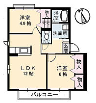 フローラルコート　Ｄ棟 208 ｜ 岡山県倉敷市児島味野4丁目7-3（賃貸アパート2LDK・2階・54.07㎡） その2