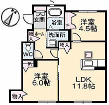 アッヴェニーレ　Ｂ棟 103 ｜ 岡山県倉敷市玉島上成829-4（賃貸アパート2LDK・1階・53.29㎡） その2