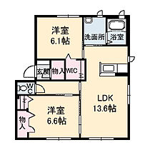 ル・バンベール　Ｃ棟 106 ｜ 岡山県倉敷市東富井918-1（賃貸アパート2LDK・1階・62.12㎡） その2