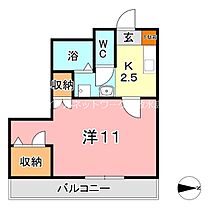 岡山県倉敷市中庄1176（賃貸マンション1K・3階・26.85㎡） その2