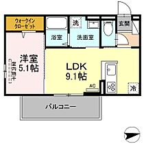 岡山県倉敷市日ノ出町1丁目11-5（賃貸アパート1LDK・2階・35.60㎡） その2