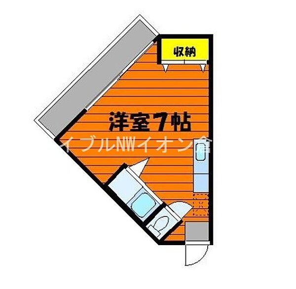 岡山県倉敷市鳥羽(賃貸アパート1K・2階・22.58㎡)の写真 その2