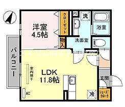 岡山県倉敷市笹沖（賃貸アパート1LDK・3階・40.95㎡） その2