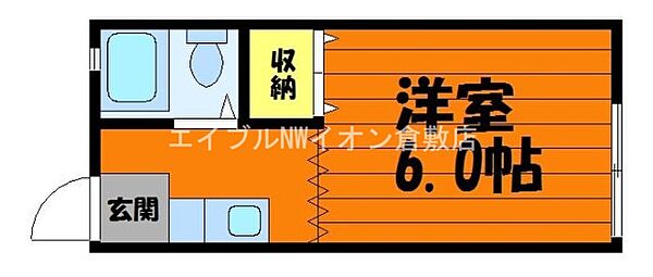 岡山県倉敷市東富井(賃貸アパート1K・2階・17.96㎡)の写真 その2