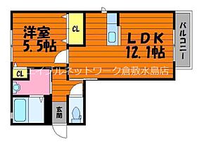 岡山県倉敷市水江1273-1（賃貸アパート1LDK・2階・40.32㎡） その2