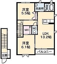 岡山県倉敷市中島2648-4（賃貸アパート2LDK・2階・61.63㎡） その2