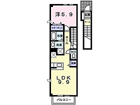 岡山県倉敷市中島1715-4（賃貸アパート1LDK・2階・44.90㎡） その2