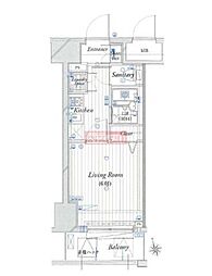 THEパームス東武練馬 1Kの間取図画像