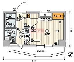 スカイコート大塚2 1Kの間取図画像