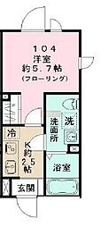 STRIPES 豪徳寺 1Kの間取図画像