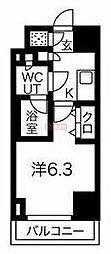 スパシエヴァロル品川荏原 1Kの間取図画像