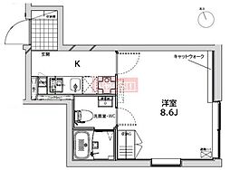 LIFEEDcreal広尾 1Kの間取図画像