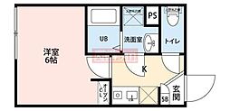 PRIME大崎 1Kの間取図画像