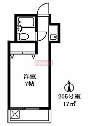 フラッツ松尾 ワンルームの間取図画像