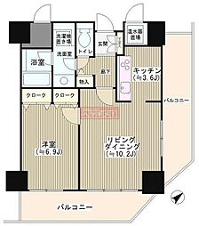トレステージ目黒 1LDKの間取図画像