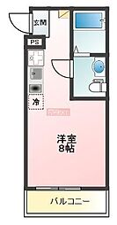 Glanz氷川町 ワンルームの間取図画像