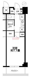アーツ芝浦 1Kの間取図画像