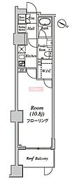 グレイスコート目黒 1Kの間取図画像