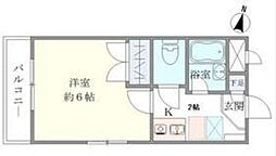 グリーンヒル7 1Kの間取図画像