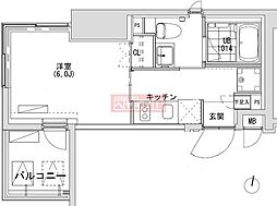 グランディオール広尾テラス 1Kの間取図画像