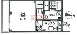 アリスタ 1Kの間取図画像