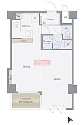 インペリアル六本木1号館 1LDKの間取図画像