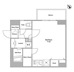 BPRレジデンス代々木初台 ワンルームの間取図画像
