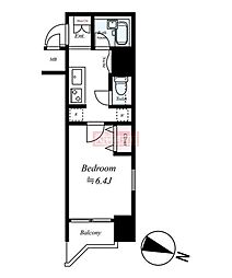 セリュークス板橋本町 1Kの間取図画像