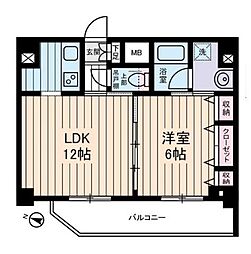 グリーンフィールド小竹向原 1LDKの間取図画像