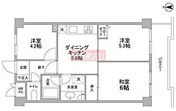 ヴェラハイツ目黒ガーデン 3DKの間取図画像