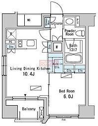 ベルファース目黒 1LDKの間取図画像